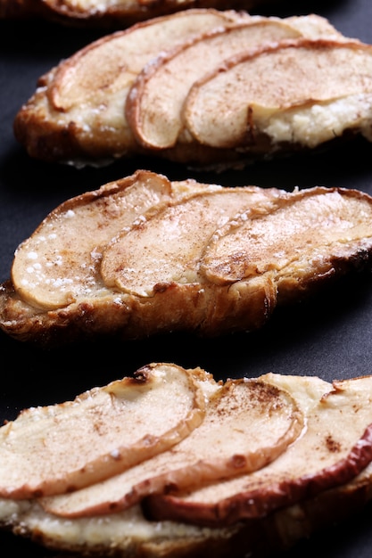 Baked croissants with pears