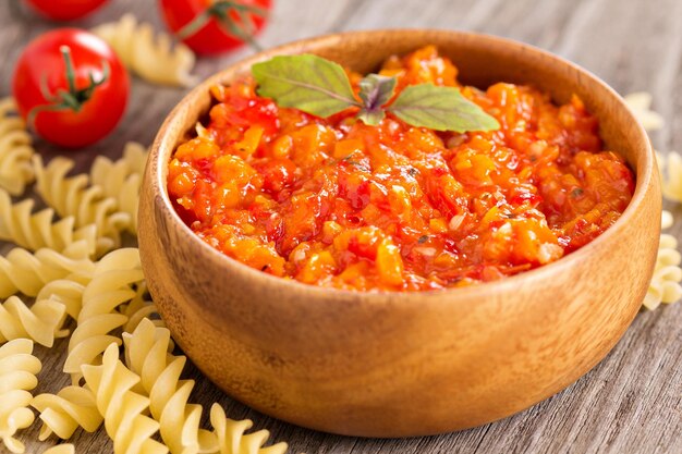 Baked vegetables pasta sauce