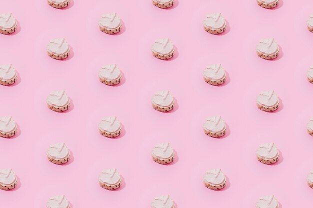 Bakery pattern with pink sweets