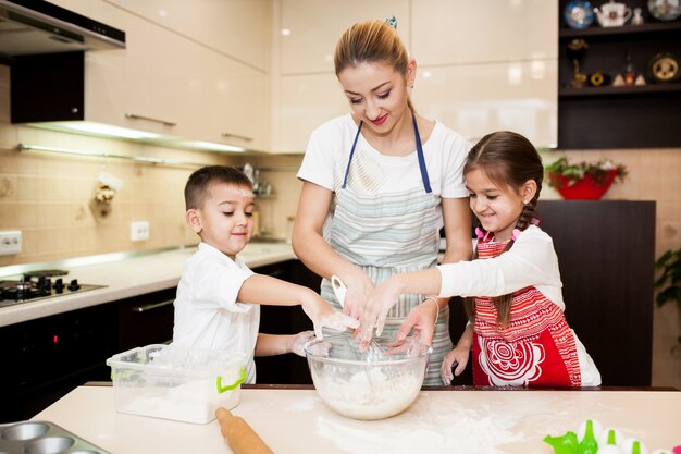 baking child home cooking mother