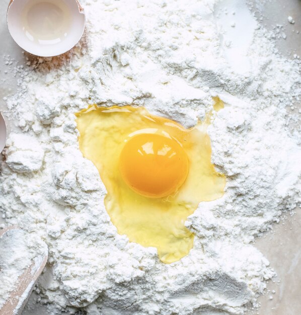 Baking ingredients on the table