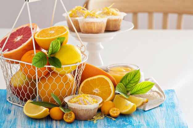 Free photo baking with citrus fruits