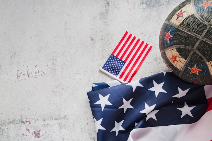 Free Photo ball and american flags