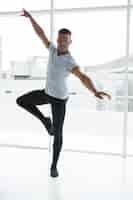 Free photo ballerino practising ballet dance