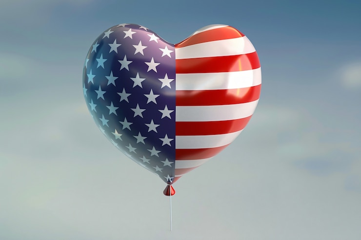 Free Photo balloon with the american flag for us national loyalty day celebration