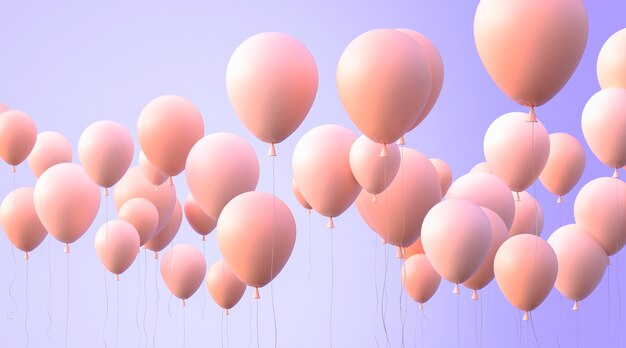 Композиция из воздушных шаров с фиолетовым фоном