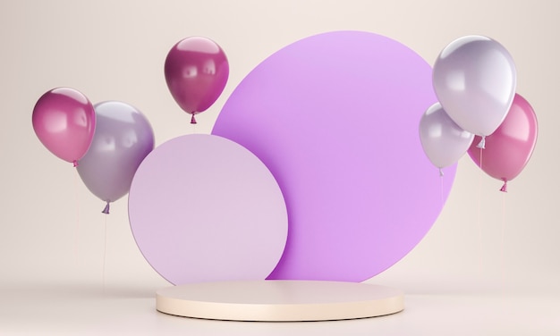 Balloons arrangement with stage