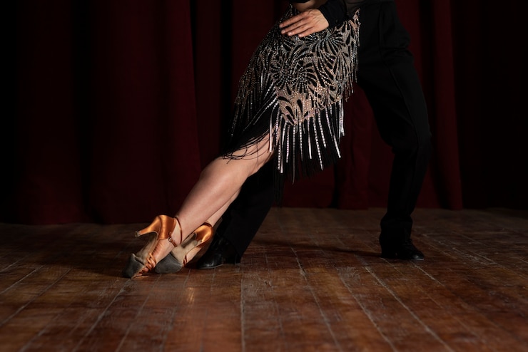 Free Photo ballroom dance couple dancing together