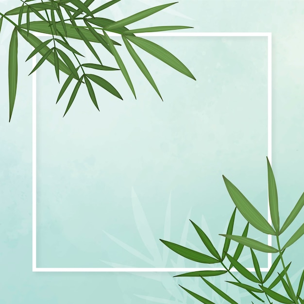 Bamboo leaf elements green background