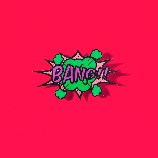 Bang comic text in pop-art style on red background