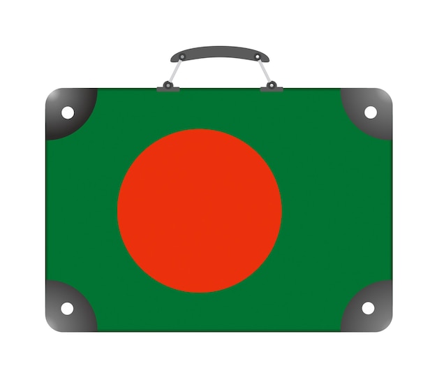 Bangladesh country flag in the form of a travel suitcase on a white background - illustration