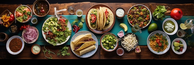 Foto gratuita banner di deliziosi tacos