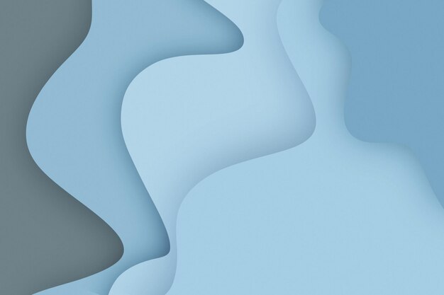 Banner with abstract background with blue tones paper cutout waves