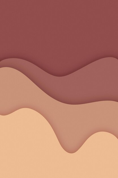 Бесплатное фото Баннер с абстрактным фоном с волнами выреза бумаги коричневых тонов