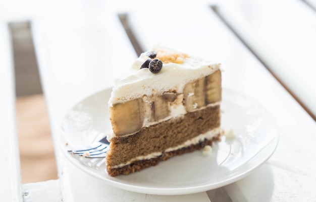 Banoffee cake on plate