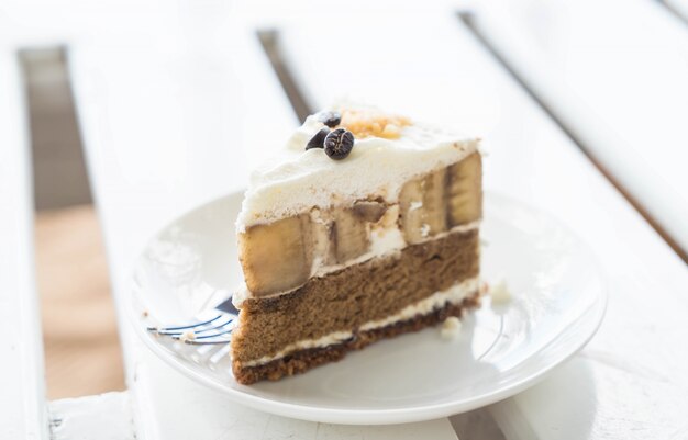 Banoffee cake on plate