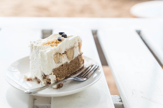 Banoffee cake on plate