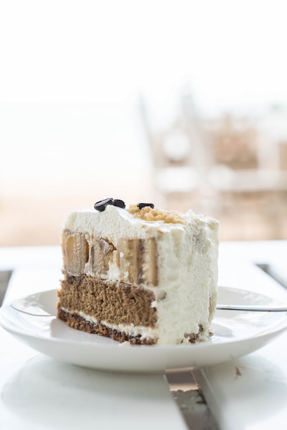 Banoffee cake on plate