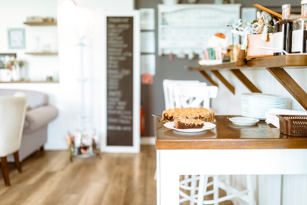 Bar still life with cake