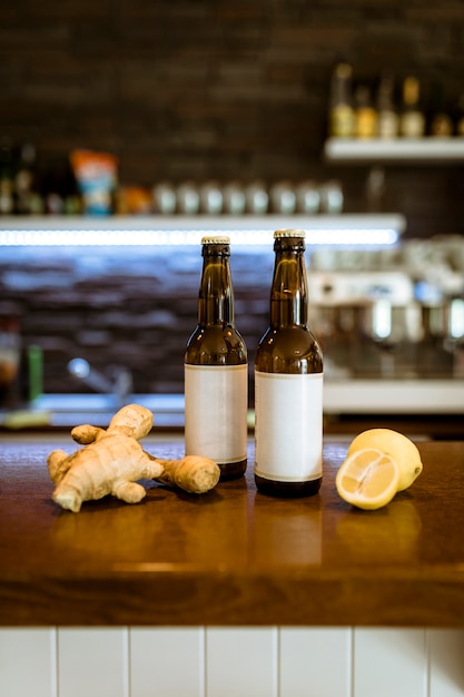 Bar still life with craft beer