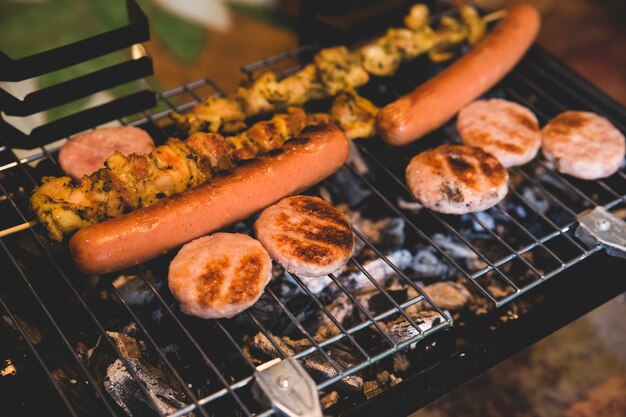 Barbecue with meat