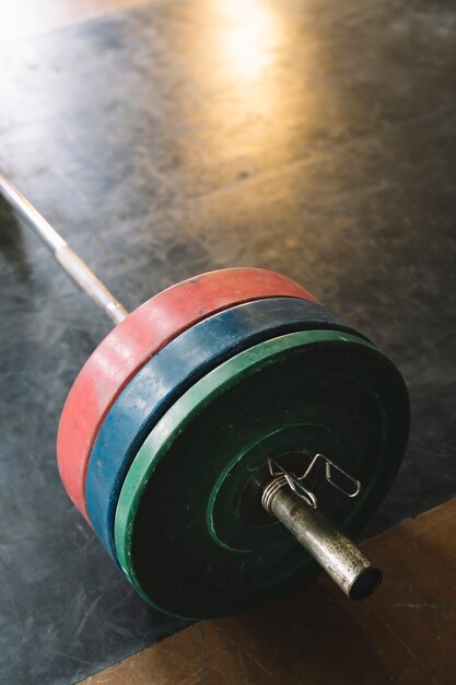 Barbell on floor