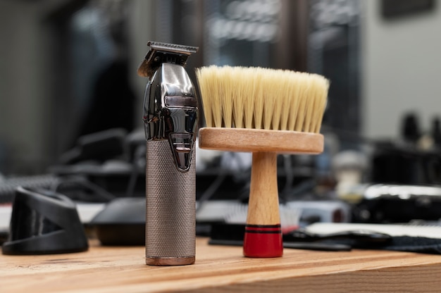 Barber shop tools arrangement
