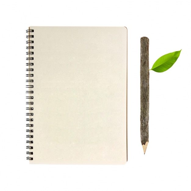 bark pencil wooden reminder notebook plain