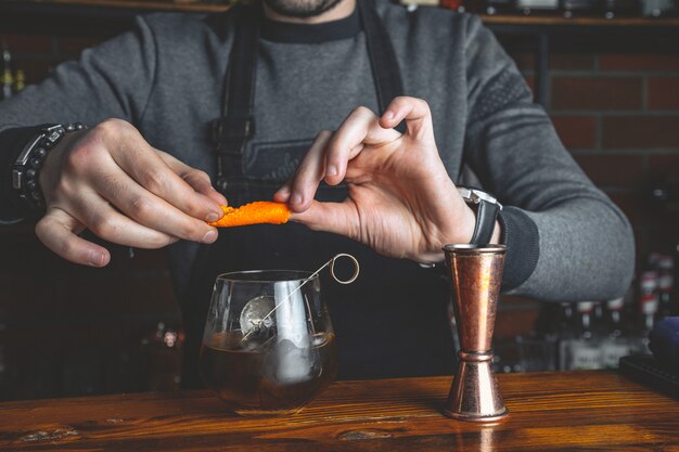 Barman with a cocktail