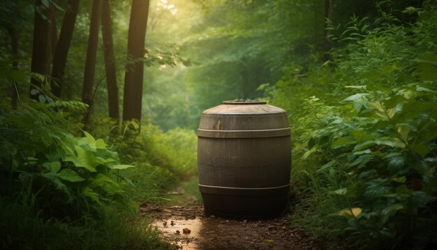 Barrel of wine harvested from rural winery generated by AI
