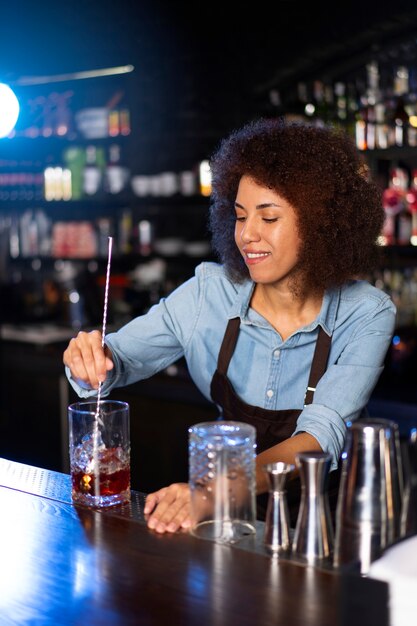 Bartender working in a club