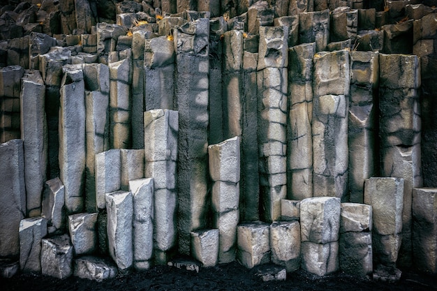 Free photo basalt columns near vik, iceland.