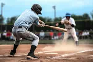 Free photo baseball player on the field during a match