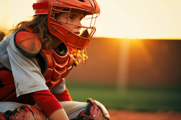 Foto gratuita giocatore di baseball sul campo durante una partita