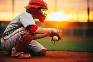 Free photo baseball player on the field during a match