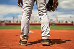 Free photo baseball player on the field during a match