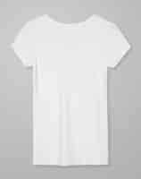 Бесплатное фото Базовая белая футболка, женская одежда, вид сзади
