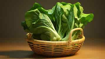 Free photo a basket of bok choy