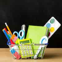 Free photo basket with back to school essentials