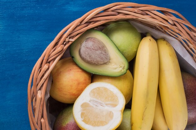 Basket with fruits