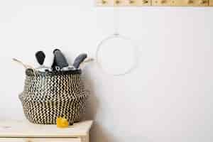 Free photo basket with toys