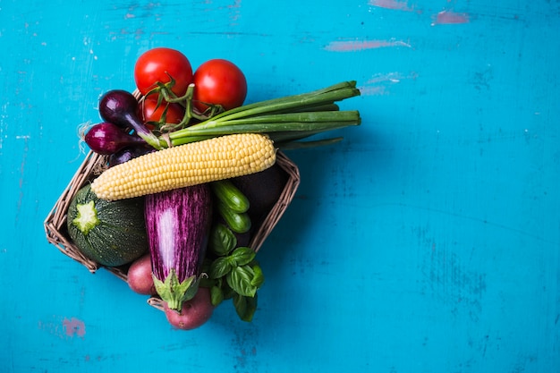 Basket with vegetables