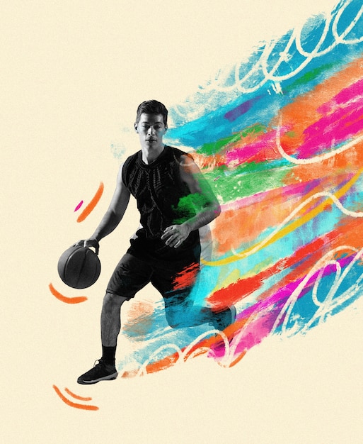 Free photo basketball collage design