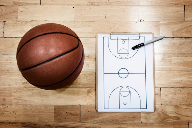 Free photo basketball playbook game plan sport strategy concepts