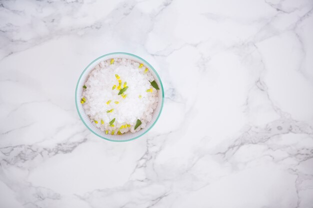 Bath salt in bowl