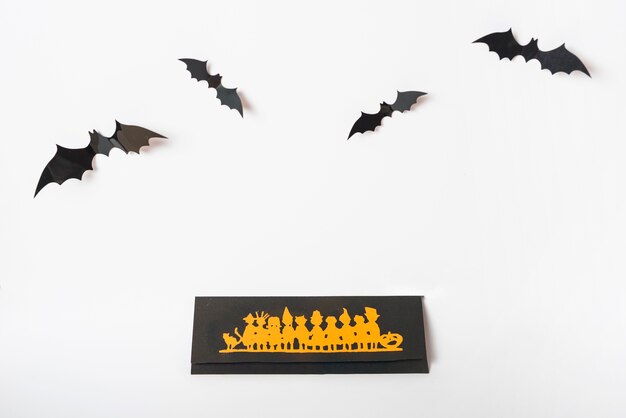 Bats over Halloween decoration