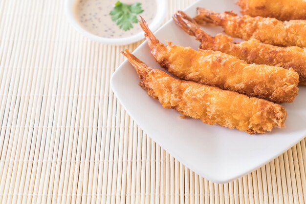 batter-fried prawns on table