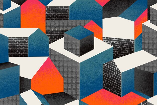 Bauhaus inspired pattern background illustration