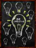 Free photo be creative bulb light