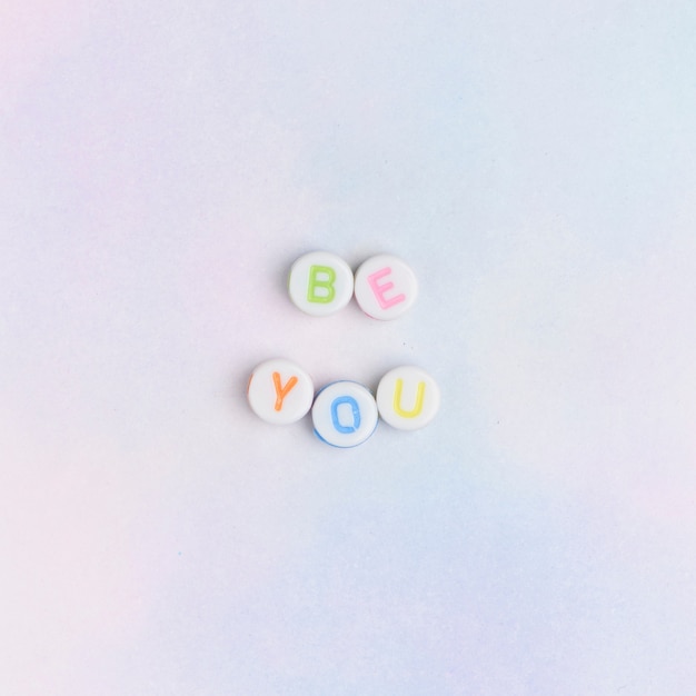 Free photo be you beads message typography